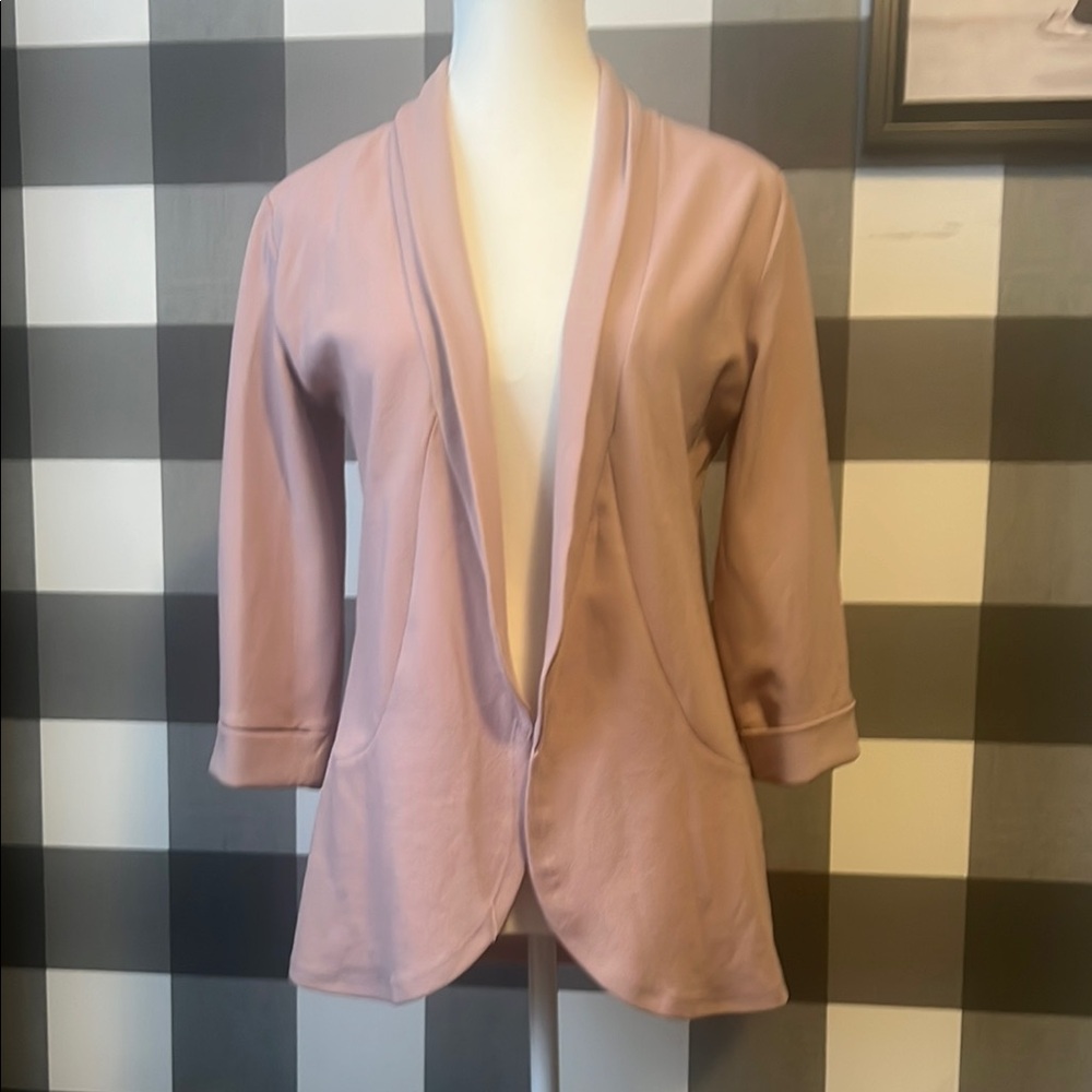 Chic Pink Shawl Collar Blazer